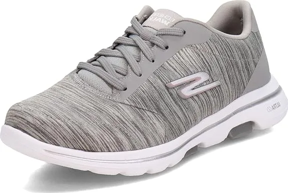 Skechers Women's Go Walk 5 Honor Sneaker – Perfect walking shoes for pregnant women with Ultra Go midsole cushioning, Air Cooled Goga Mat insole, and breathable heathered mesh fabric upper.